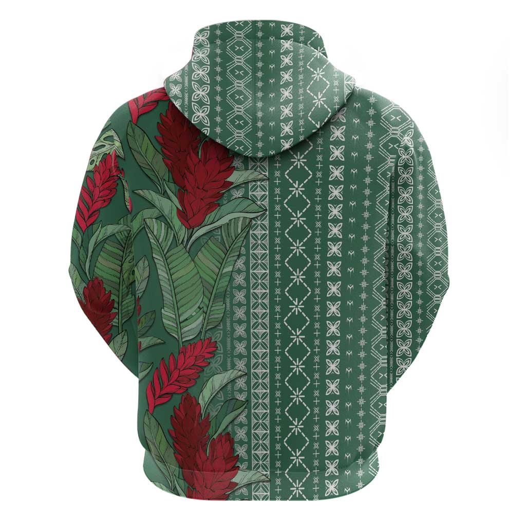 Women's Day Samoa Malu Tattoo Inspired Mix Teuila Zip Hoodie Sage Green