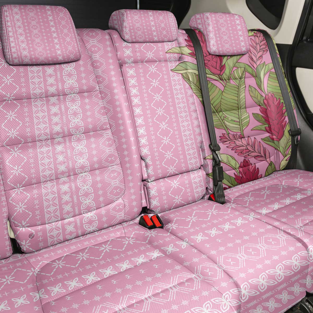 Women's Day Samoa Malu Tattoo Inspired Mix Teuila Back Car Seat Cover Rose Pink