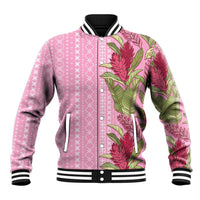 Women's Day Samoa Malu Tattoo Inspired Mix Teuila Baseball Jacket Rose Pink