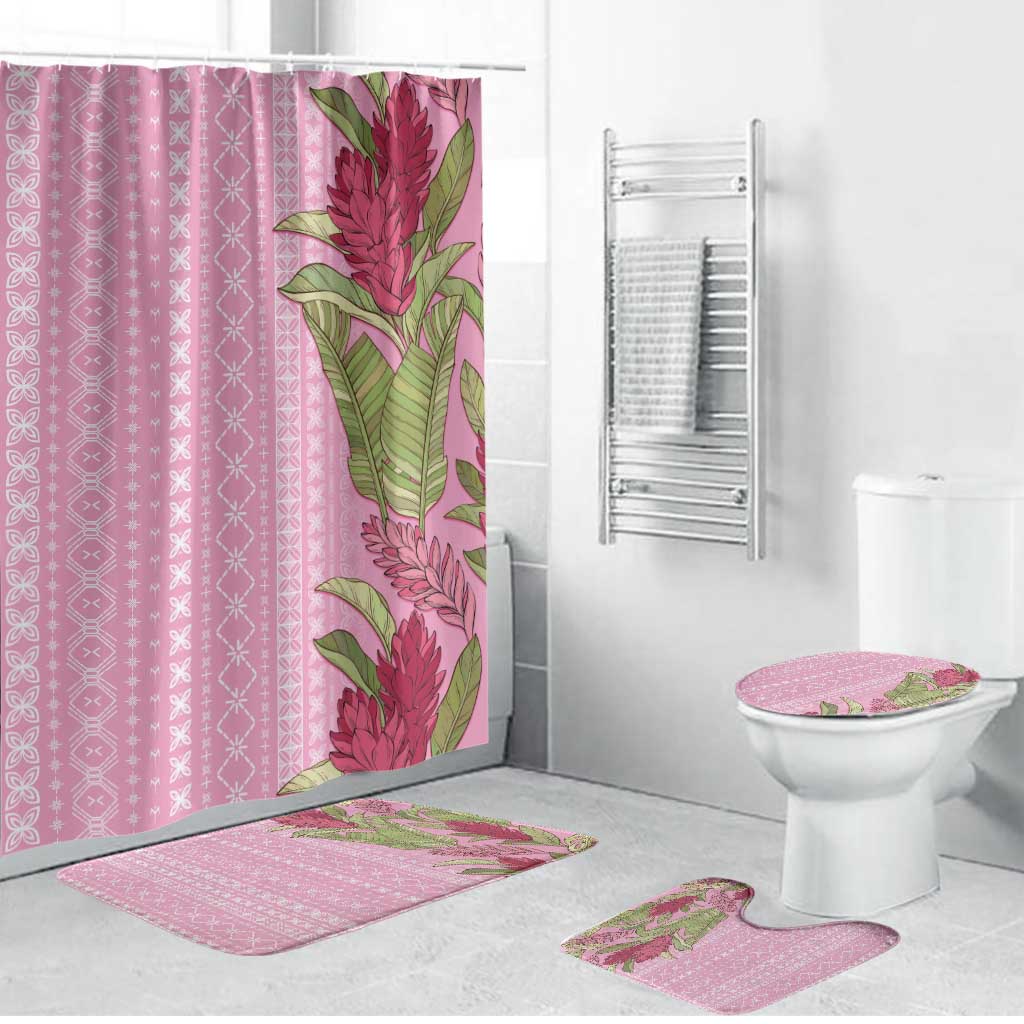 Women's Day Samoa Malu Tattoo Inspired Mix Teuila Bathroom Set Rose Pink