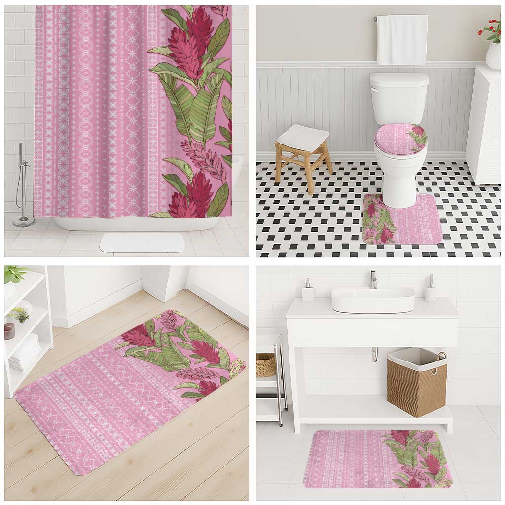 Women's Day Samoa Malu Tattoo Inspired Mix Teuila Bathroom Set Rose Pink