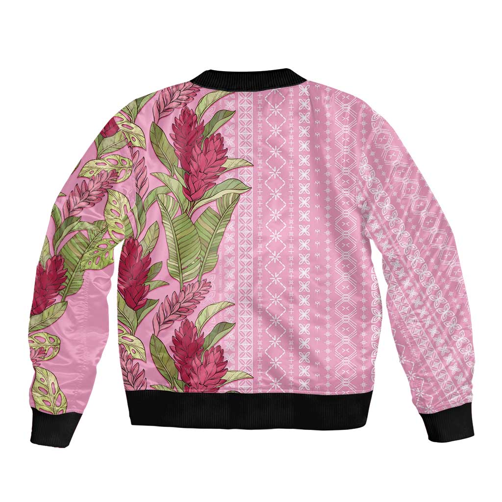 Women's Day Samoa Malu Tattoo Inspired Mix Teuila Bomber Jacket Rose Pink