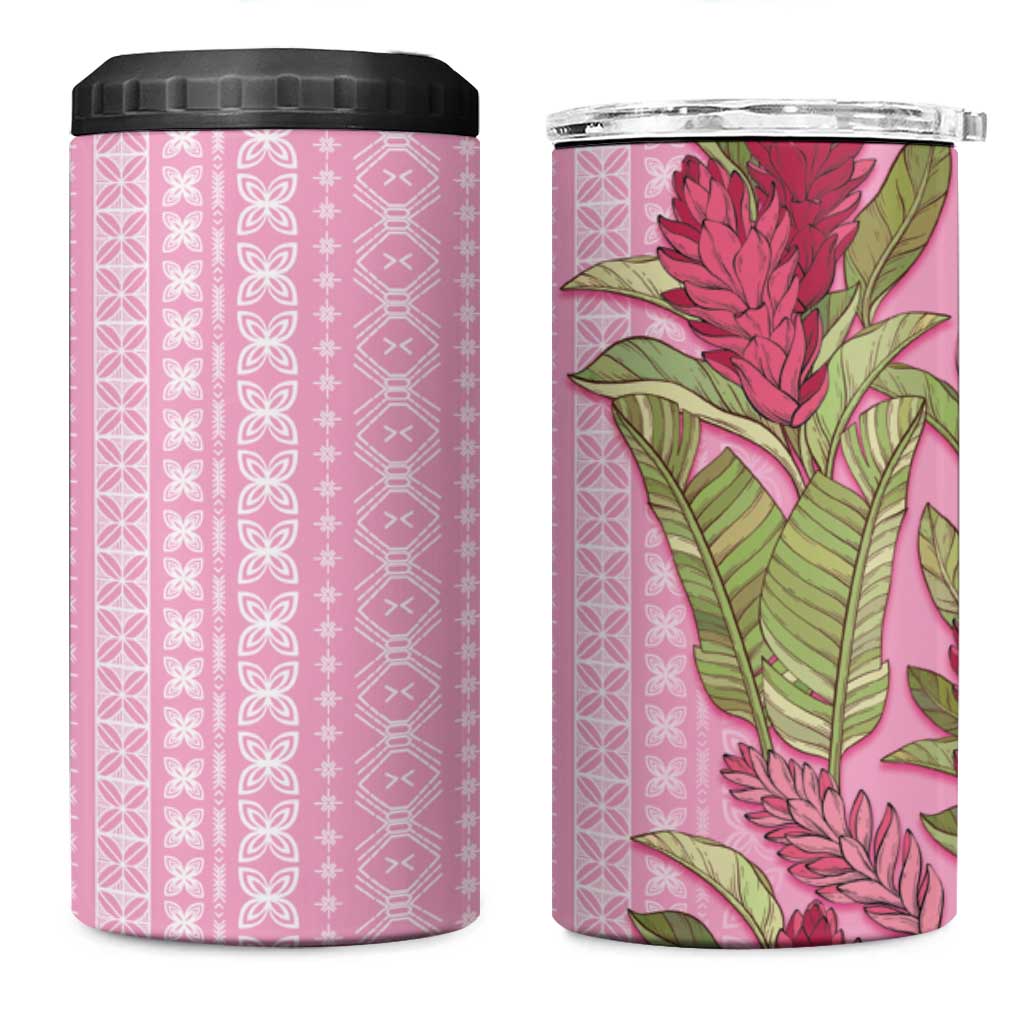 Women's Day Samoa Malu Tattoo Inspired Mix Teuila 4 in 1 Can Cooler Tumbler Rose Pink