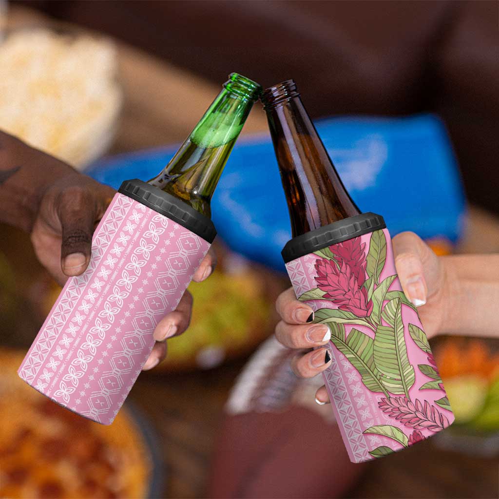 Women's Day Samoa Malu Tattoo Inspired Mix Teuila 4 in 1 Can Cooler Tumbler Rose Pink