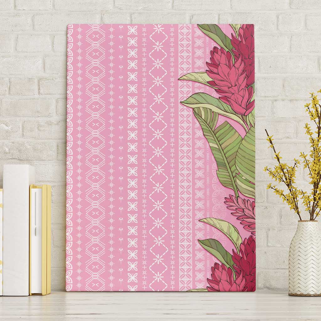 Women's Day Samoa Malu Tattoo Inspired Mix Teuila Canvas Wall Art Rose Pink