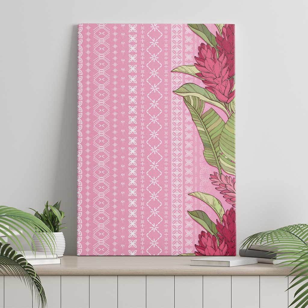 Women's Day Samoa Malu Tattoo Inspired Mix Teuila Canvas Wall Art Rose Pink