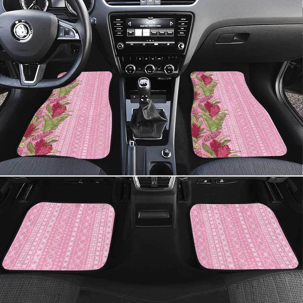 Women's Day Samoa Malu Tattoo Inspired Mix Teuila Car Mats Rose Pink