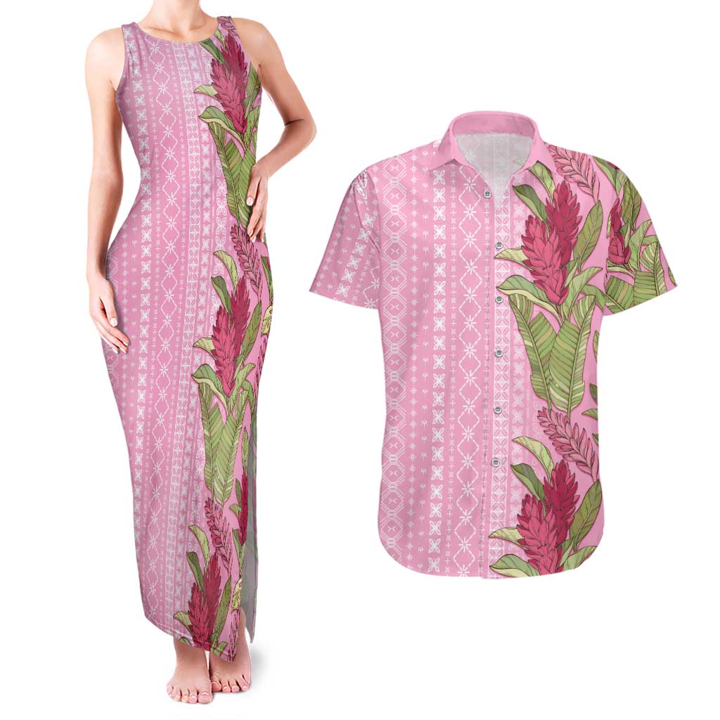 Women's Day Samoa Malu Tattoo Inspired Mix Teuila Couples Matching Tank Maxi Dress and Hawaiian Shirt Rose Pink LT7 Rose Pink - Polynesian Pride