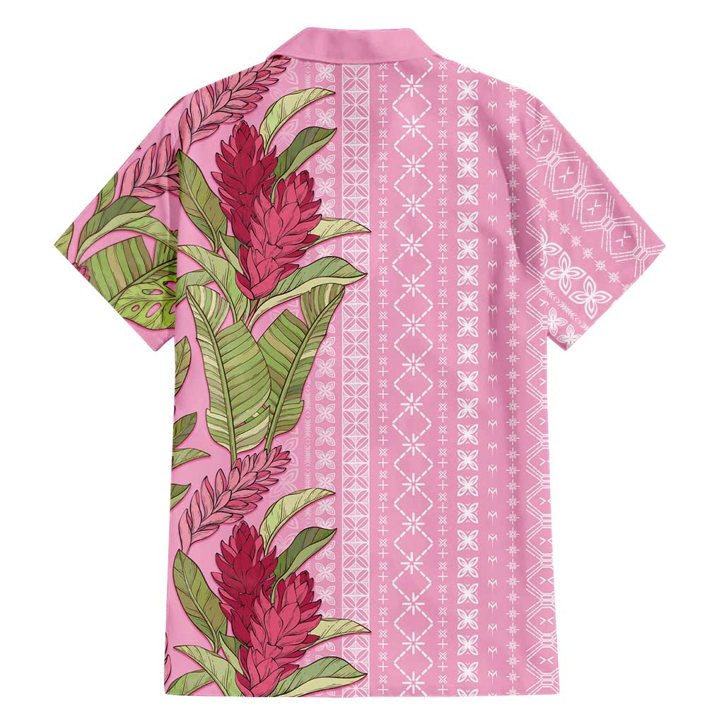 Women's Day Samoa Malu Tattoo Inspired Mix Teuila Family Matching Off The Shoulder Long Sleeve Dress and Hawaiian Shirt Rose Pink