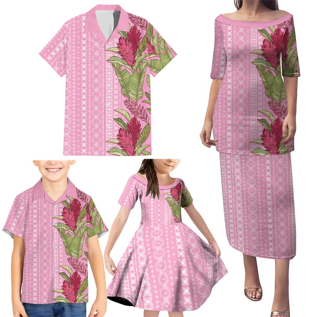 Women's Day Samoa Malu Tattoo Inspired Mix Teuila Family Matching Puletasi and Hawaiian Shirt Rose Pink LT7 - Polynesian Pride