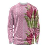 Women's Day Samoa Malu Tattoo Inspired Mix Teuila Long Sleeve Shirt Rose Pink LT7 Unisex Rose Pink - Polynesian Pride