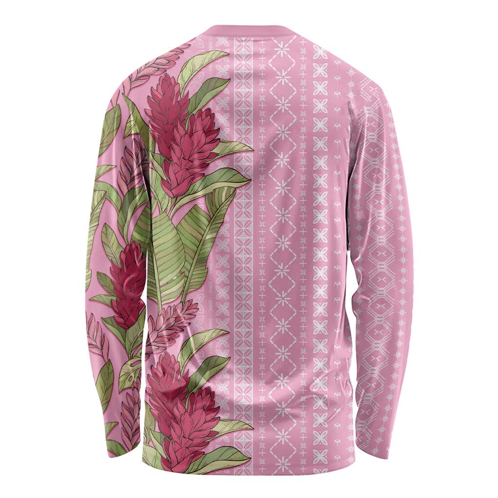 Women's Day Samoa Malu Tattoo Inspired Mix Teuila Long Sleeve Shirt Rose Pink LT7 - Polynesian Pride