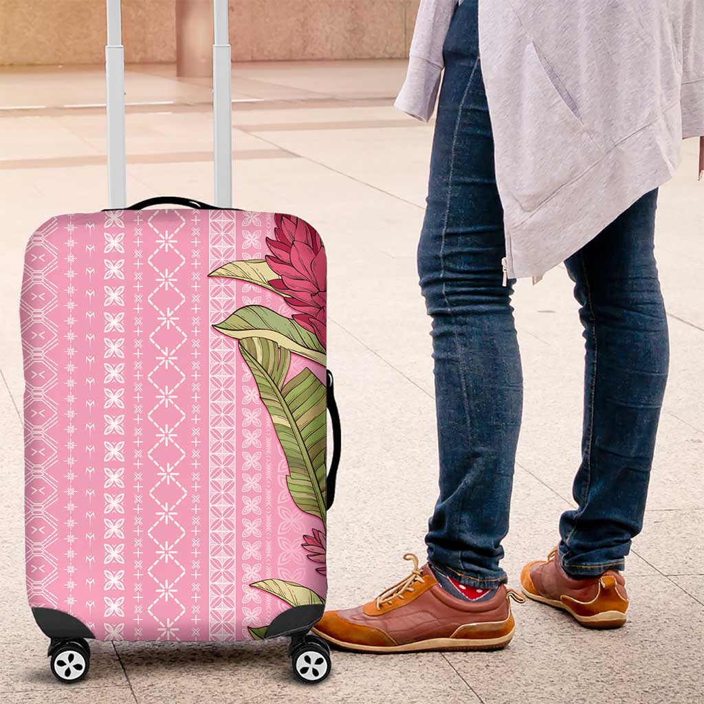 Women's Day Samoa Malu Tattoo Inspired Mix Teuila Luggage Cover Rose Pink LT7 Rose Pink - Polynesian Pride