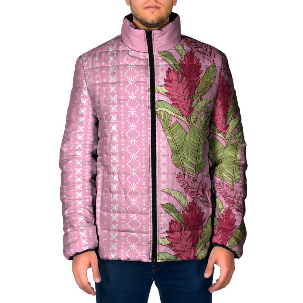 Women's Day Samoa Malu Tattoo Inspired Mix Teuila Padded Jacket Rose Pink