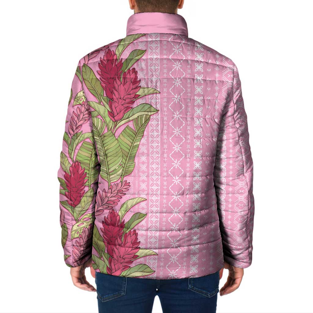 Women's Day Samoa Malu Tattoo Inspired Mix Teuila Padded Jacket Rose Pink