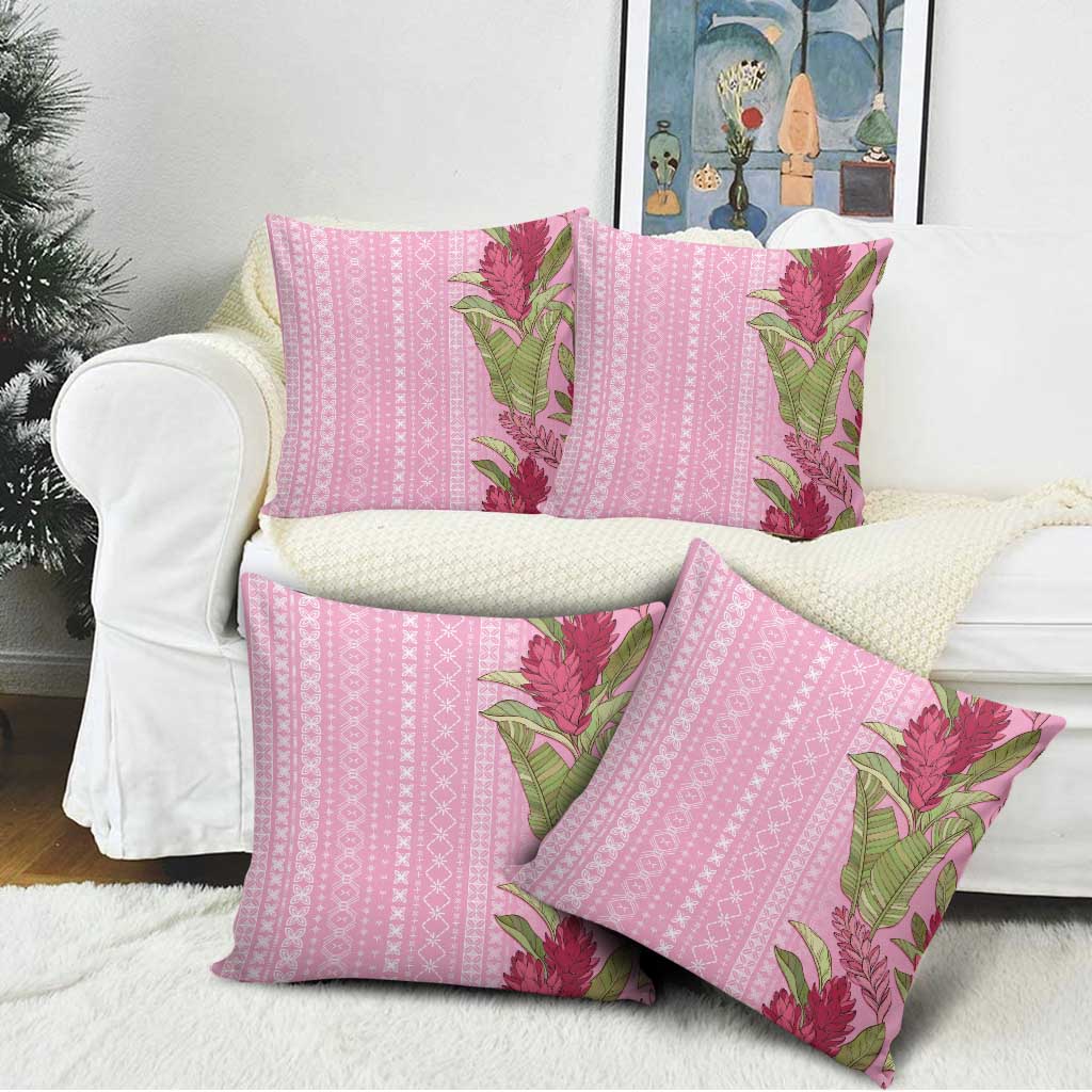 Women's Day Samoa Malu Tattoo Inspired Mix Teuila Pillow Cover Rose Pink