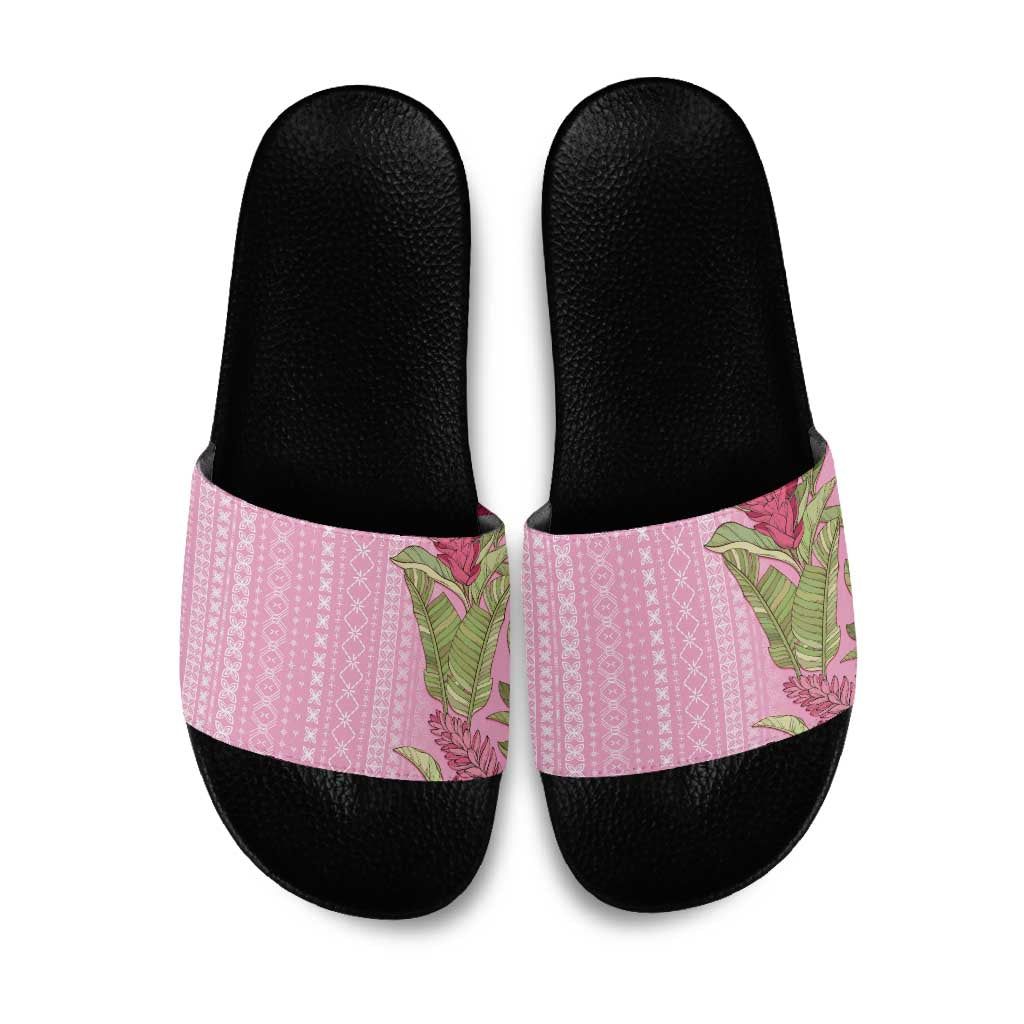 Women's Day Samoa Malu Tattoo Inspired Mix Teuila Slide Sandals Rose Pink
