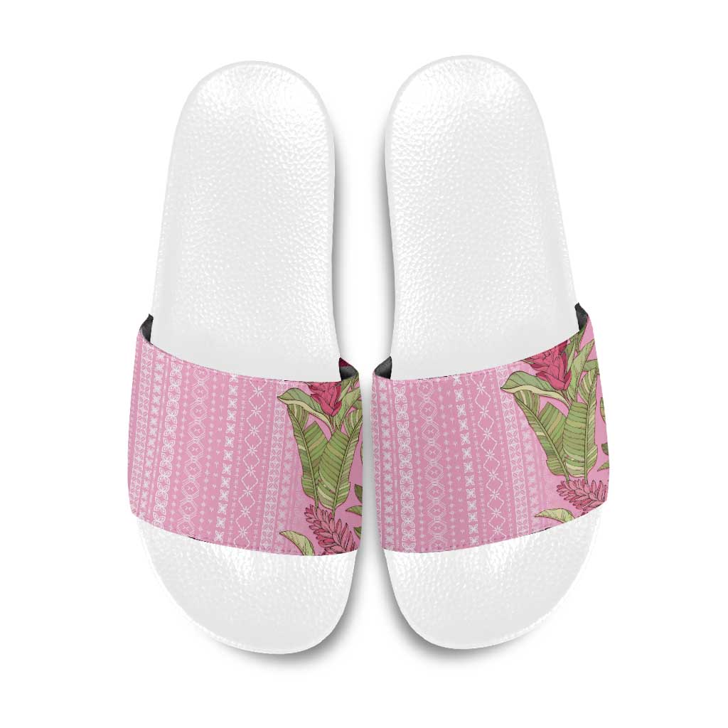 Women's Day Samoa Malu Tattoo Inspired Mix Teuila Slide Sandals Rose Pink