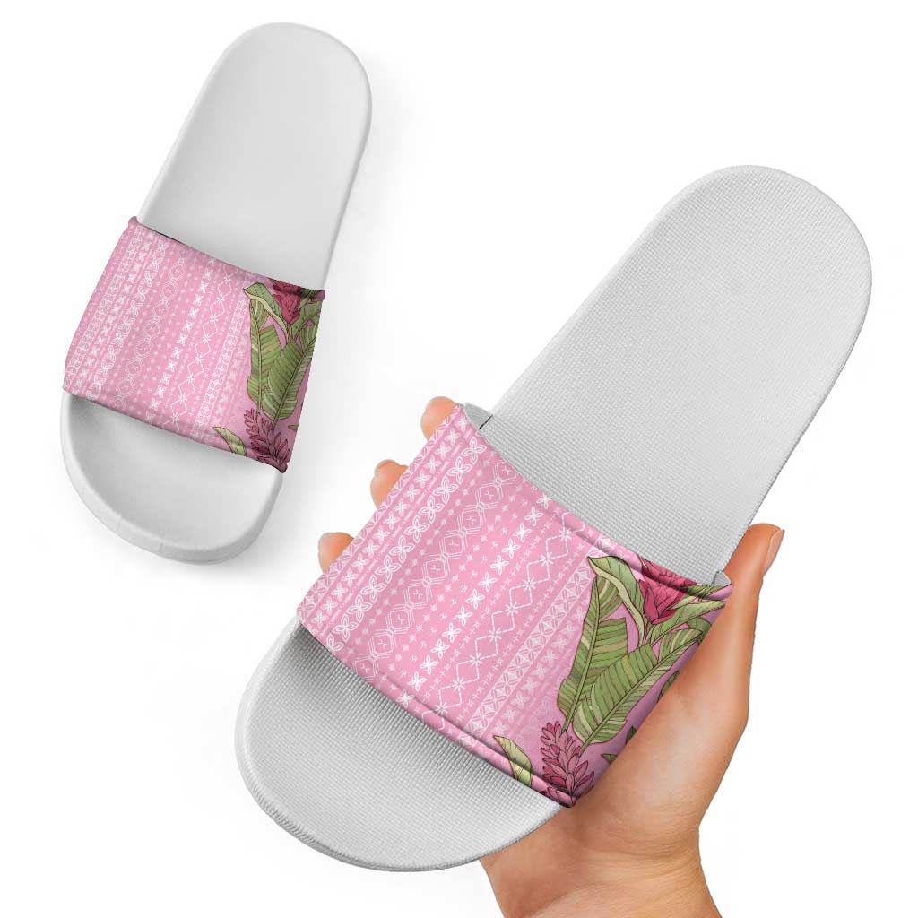 Women's Day Samoa Malu Tattoo Inspired Mix Teuila Slide Sandals Rose Pink