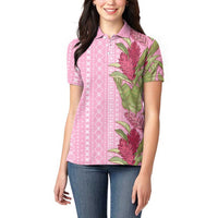 Women's Day Samoa Malu Tattoo Inspired Mix Teuila Women Polo Shirt Rose Pink