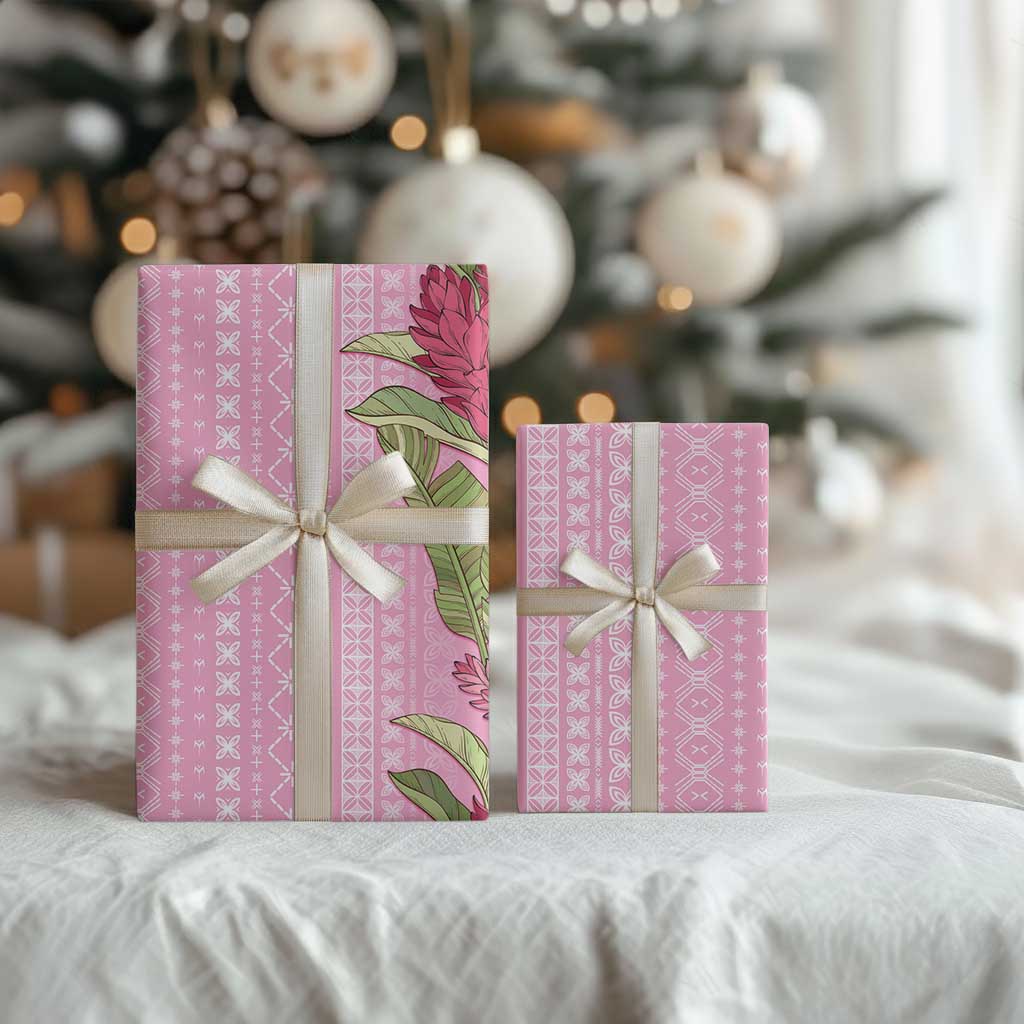 Women's Day Samoa Malu Tattoo Inspired Mix Teuila Wrapping Paper Rose Pink