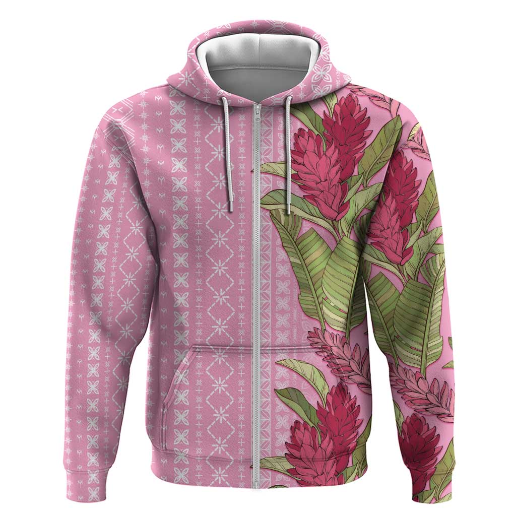Women's Day Samoa Malu Tattoo Inspired Mix Teuila Zip Hoodie Rose Pink LT7 Zip Hoodie Rose Pink - Polynesian Pride