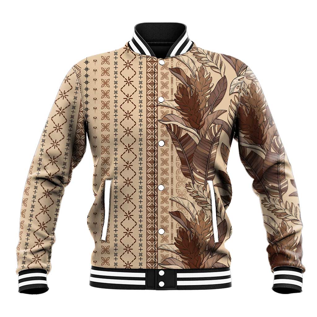 Women's Day Samoa Malu Tattoo Inspired Mix Teuila Baseball Jacket Vintage Tapa LT7 Unisex Beige - Polynesian Pride