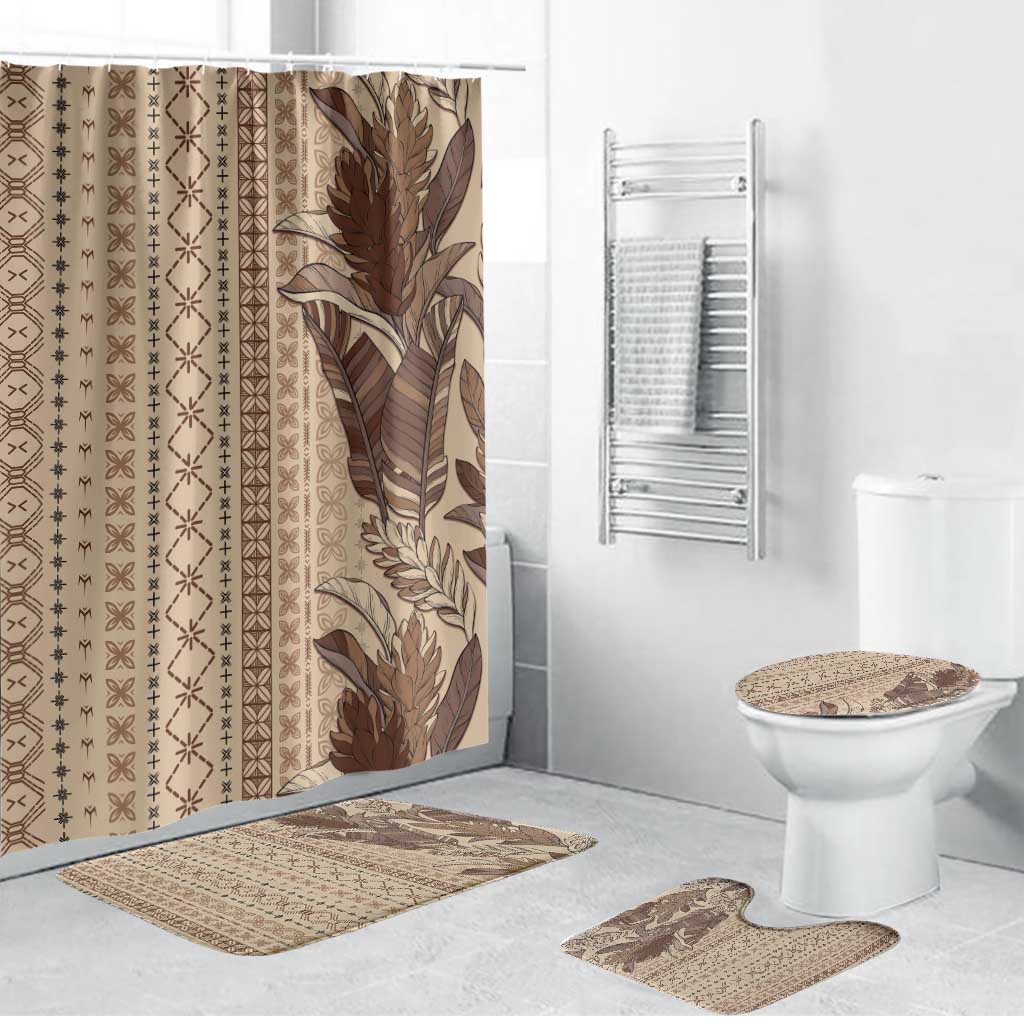 Women's Day Samoa Malu Tattoo Inspired Mix Teuila Bathroom Set Vintage Tapa