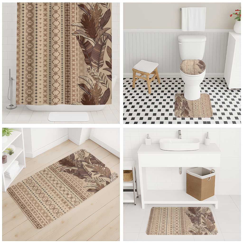 Women's Day Samoa Malu Tattoo Inspired Mix Teuila Bathroom Set Vintage Tapa