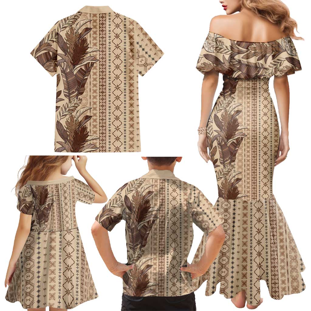 Women's Day Samoa Malu Tattoo Inspired Mix Teuila Family Matching Mermaid Dress and Hawaiian Shirt Vintage Tapa