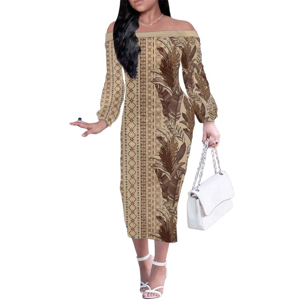 Women's Day Samoa Malu Tattoo Inspired Mix Teuila Family Matching Off The Shoulder Long Sleeve Dress and Hawaiian Shirt Vintage Tapa