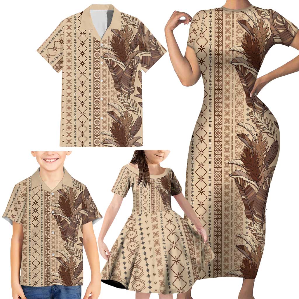 Women's Day Samoa Malu Tattoo Inspired Mix Teuila Family Matching Short Sleeve Bodycon Dress and Hawaiian Shirt Vintage Tapa