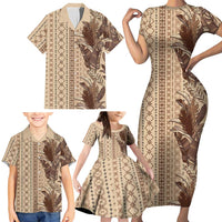 Women's Day Samoa Malu Tattoo Inspired Mix Teuila Family Matching Short Sleeve Bodycon Dress and Hawaiian Shirt Vintage Tapa