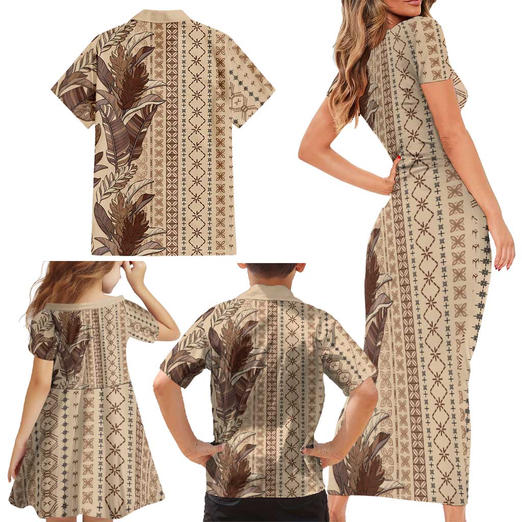 Women's Day Samoa Malu Tattoo Inspired Mix Teuila Family Matching Short Sleeve Bodycon Dress and Hawaiian Shirt Vintage Tapa