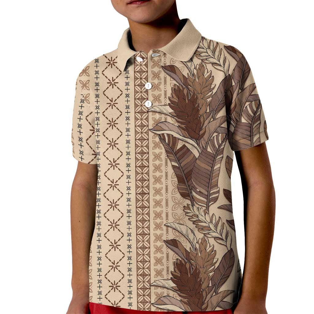 Women's Day Samoa Malu Tattoo Inspired Mix Teuila Kid Polo Shirt Vintage Tapa LT7 Kid Beige - Polynesian Pride