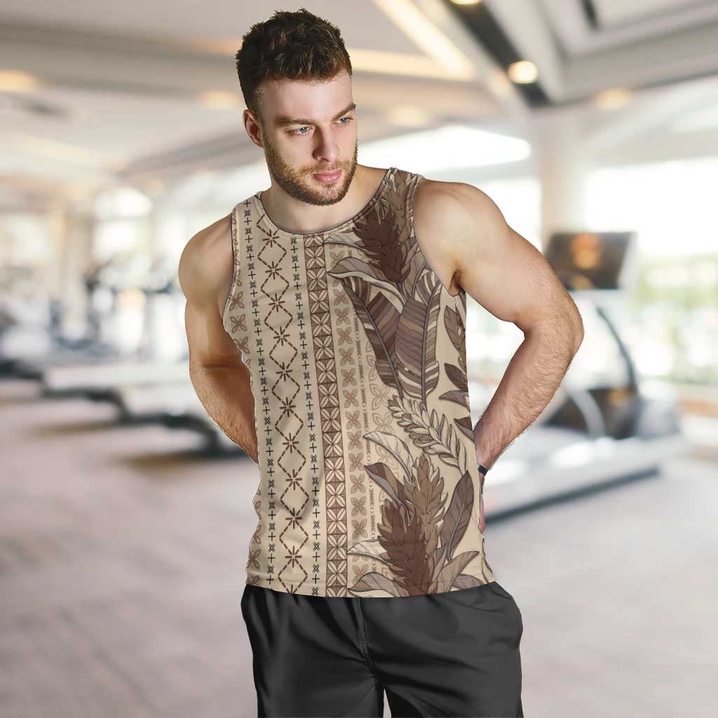 Women's Day Samoa Malu Tattoo Inspired Mix Teuila Men Tank Top Vintage Tapa LT7 Beige - Polynesian Pride