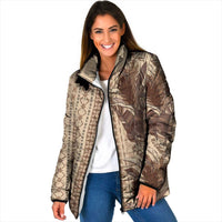 Women's Day Samoa Malu Tattoo Inspired Mix Teuila Padded Jacket Vintage Tapa