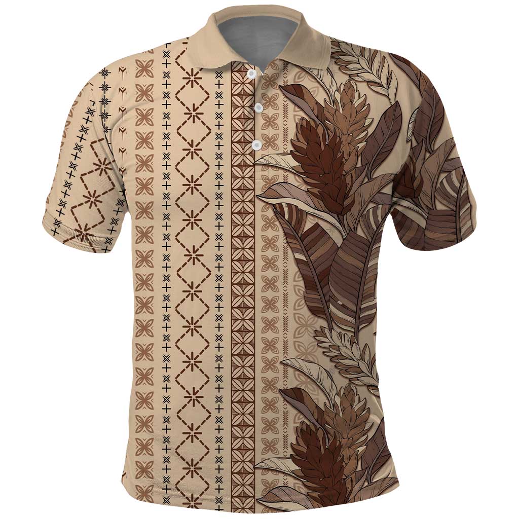Women's Day Samoa Malu Tattoo Inspired Mix Teuila Polo Shirt Vintage Tapa LT7 Beige - Polynesian Pride