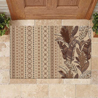 Women's Day Samoa Malu Tattoo Inspired Mix Teuila Rubber Doormat Vintage Tapa LT7 Beige - Polynesian Pride