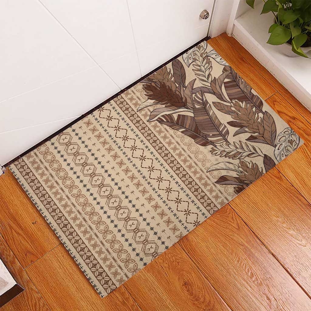 Women's Day Samoa Malu Tattoo Inspired Mix Teuila Rubber Doormat Vintage Tapa LT7 - Polynesian Pride