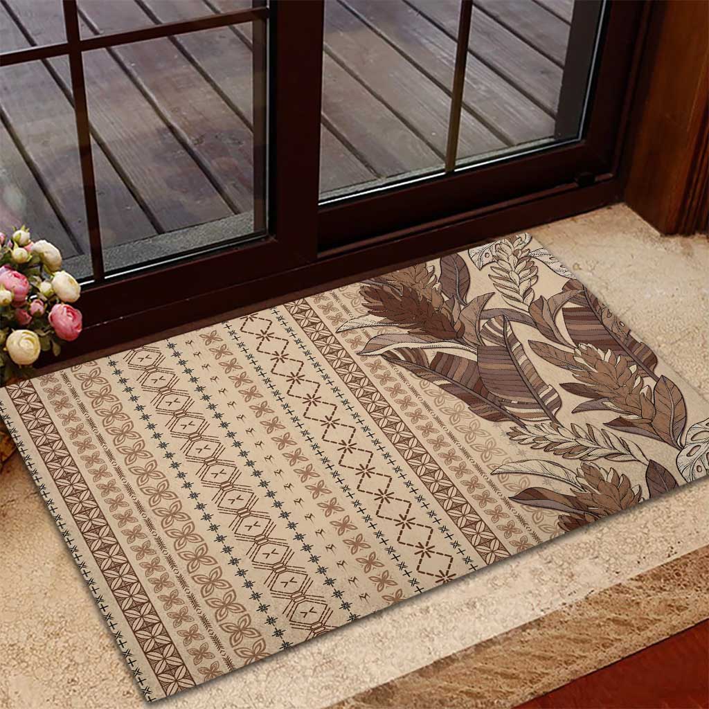 Women's Day Samoa Malu Tattoo Inspired Mix Teuila Rubber Doormat Vintage Tapa LT7 - Polynesian Pride