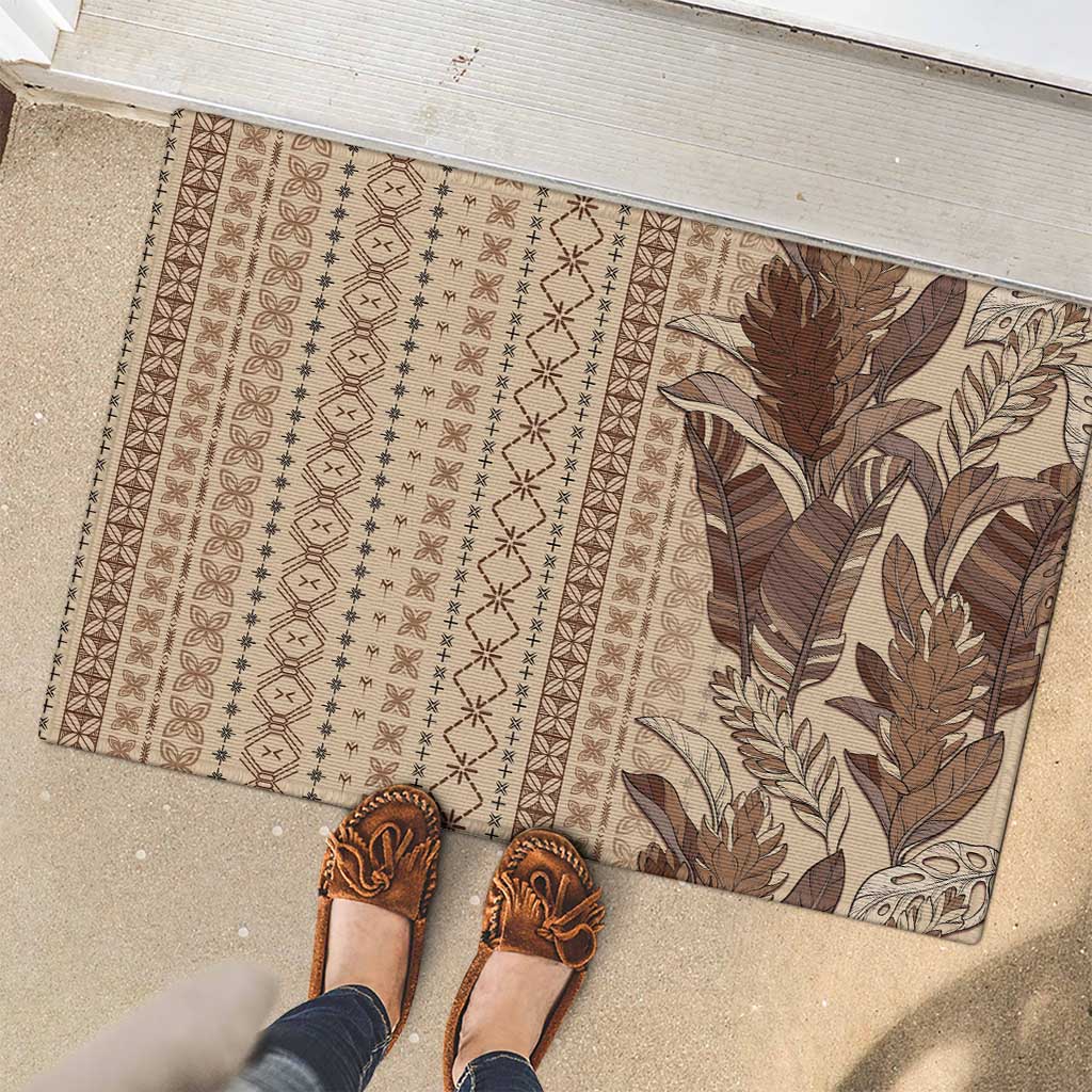 Women's Day Samoa Malu Tattoo Inspired Mix Teuila Rubber Doormat Vintage Tapa LT7 - Polynesian Pride