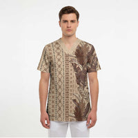 Women's Day Samoa Malu Tattoo Inspired Mix Teuila Scrub Top Vintage Tapa