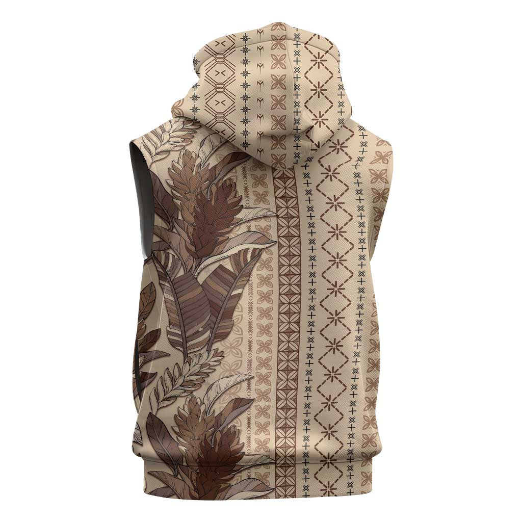 Women's Day Samoa Malu Tattoo Inspired Mix Teuila Sleeveless Zip Hoodie Vintage Tapa LT7 - Polynesian Pride