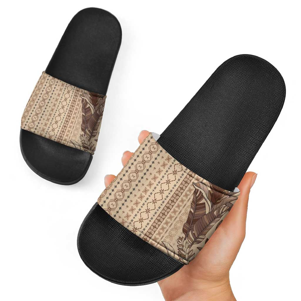 Women's Day Samoa Malu Tattoo Inspired Mix Teuila Slide Sandals Vintage Tapa LT7 - Polynesian Pride