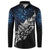 Maori Matariki Button Sweatshirt Landscape Styled Fern - Galaxy