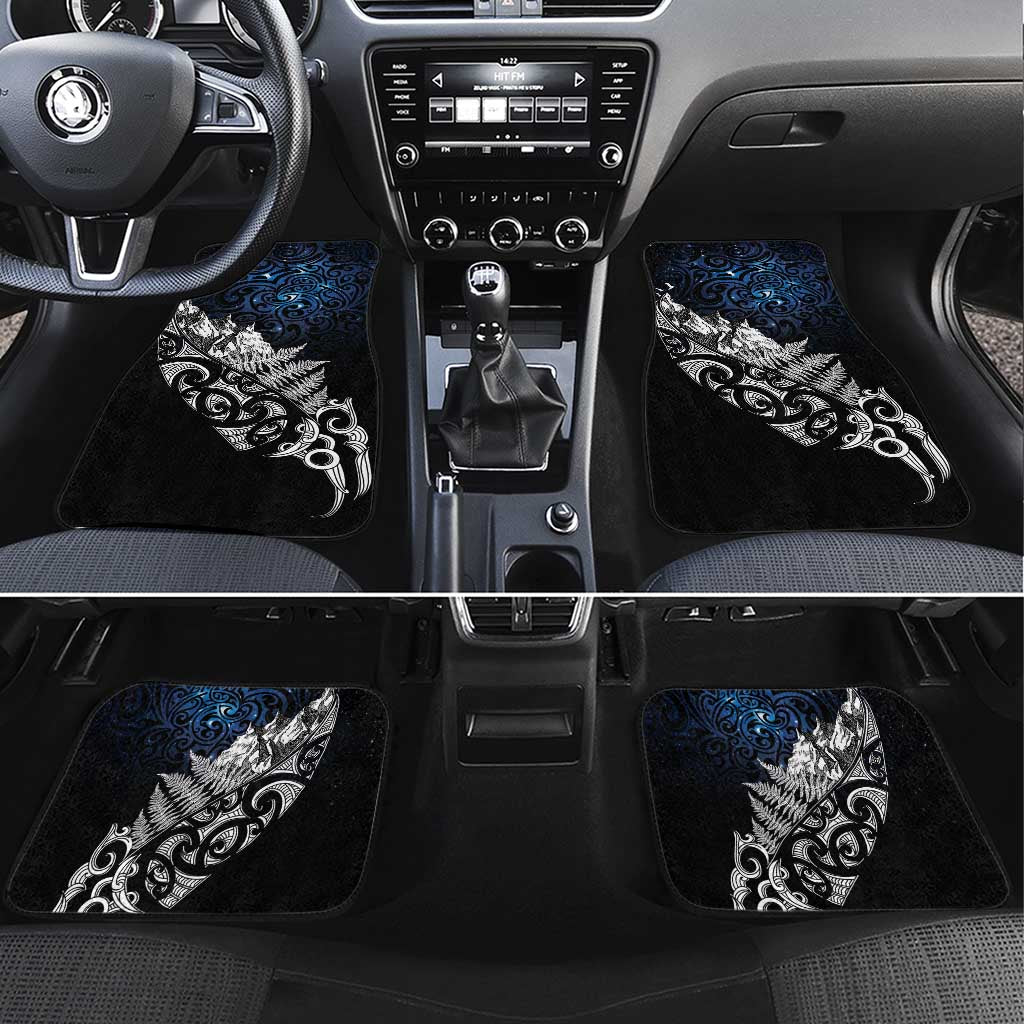 Maori Matariki Car Mats Landscape Styled Fern - Galaxy LT7 Set 4pcs Black - Polynesian Pride