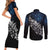 Maori Matariki Couples Matching Short Sleeve Bodycon Dress and Long Sleeve Button Shirt Landscape Styled Fern - Galaxy