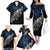 Maori Matariki Family Matching Off The Shoulder Long Sleeve Dress and Hawaiian Shirt Landscape Styled Fern - Galaxy
