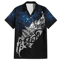 Maori Matariki Family Matching Off Shoulder Short Dress and Hawaiian Shirt Landscape Styled Fern - Galaxy
